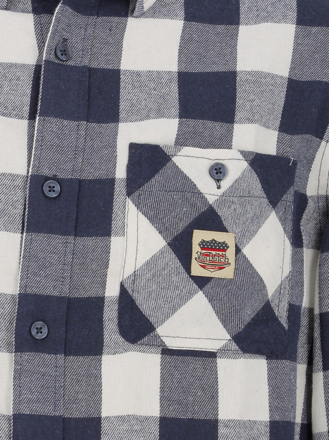 Chemise à carreaux plaid bleu marine homme - Von Dutch