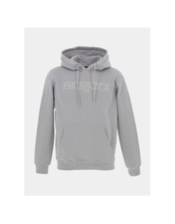 Sweat à capuche logo brodé gris homme - Project X Paris