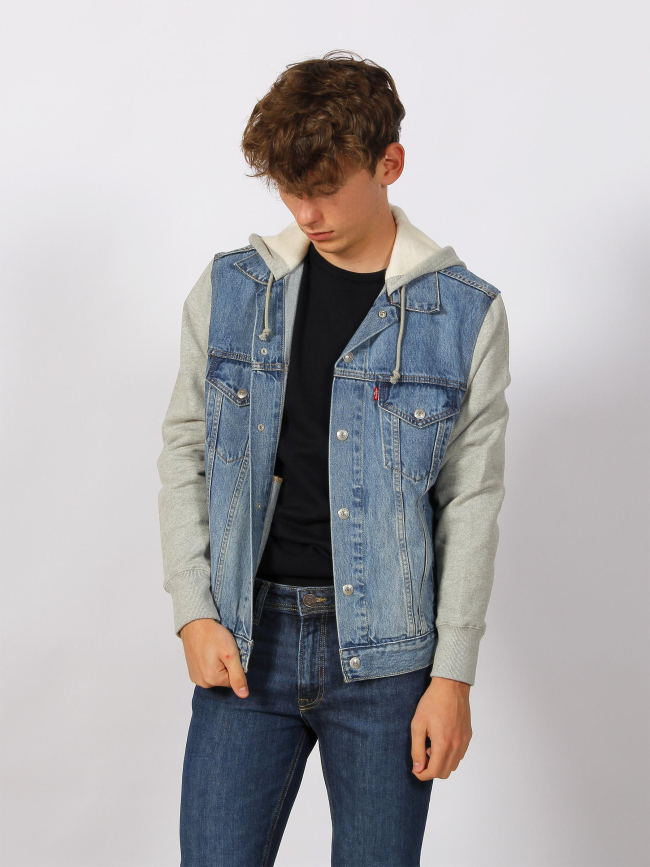 Veste en jean hybrid trucker bleu homme - Levi's