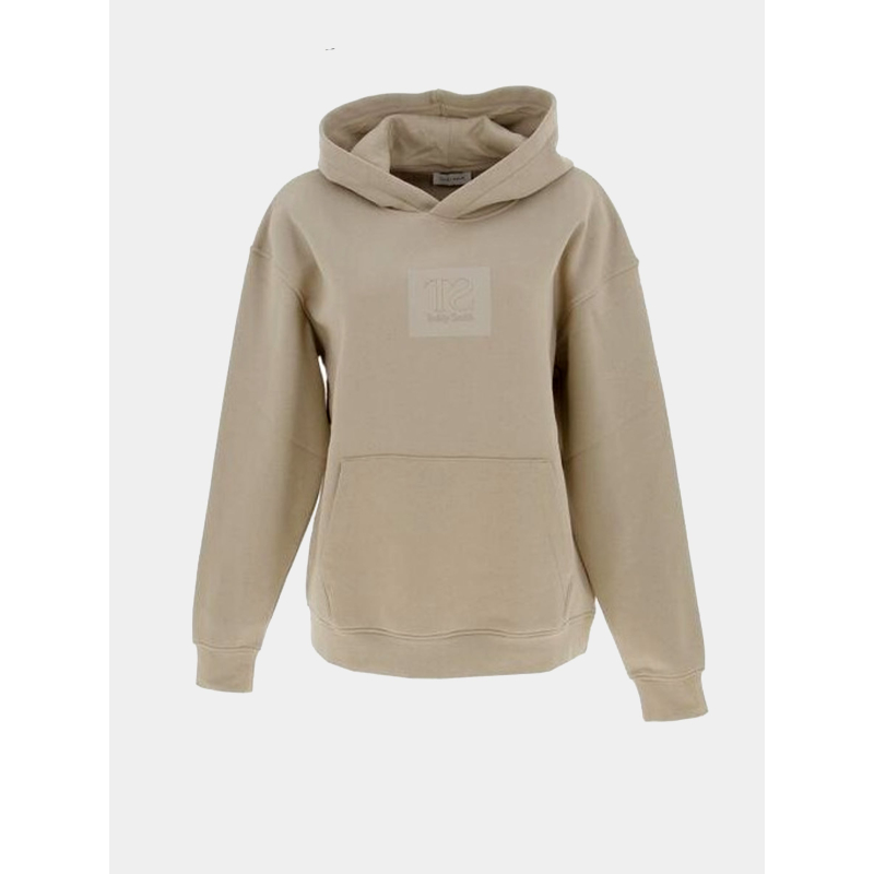 Sweat à capuche alyson badge beige enfant - Teddy Smith