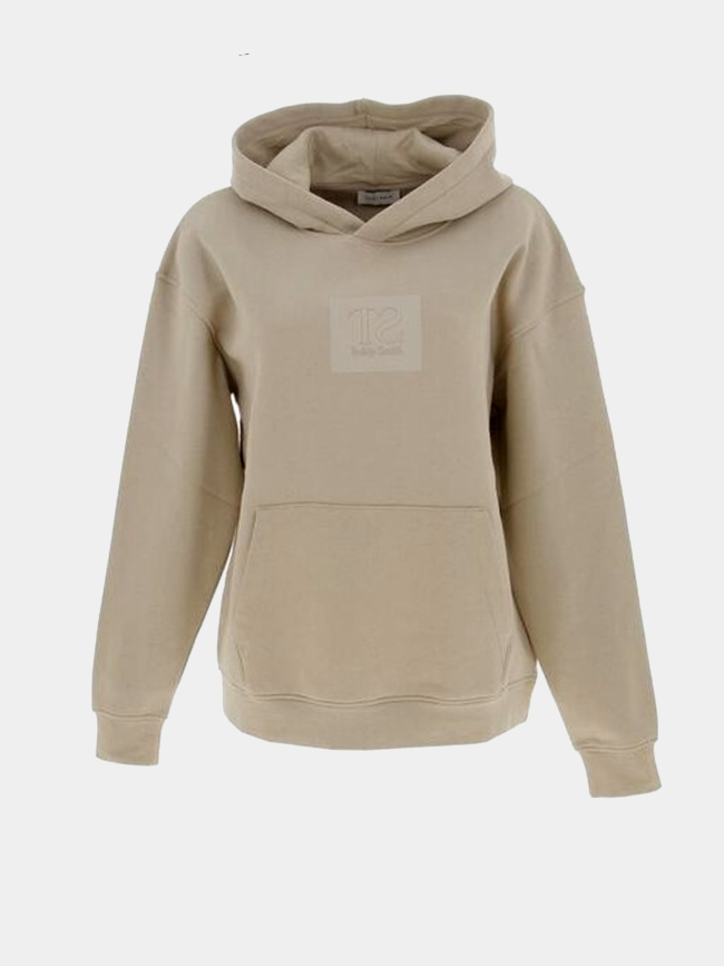 Sweat à capuche alyson badge beige enfant - Teddy Smith