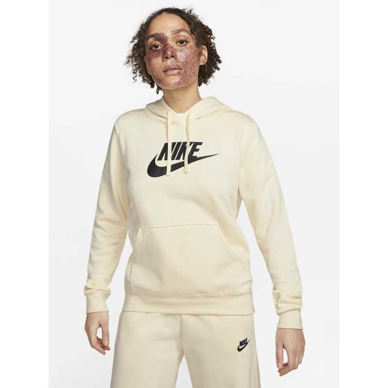 Sweat à capuche nsw club fleece écru femme - Nike