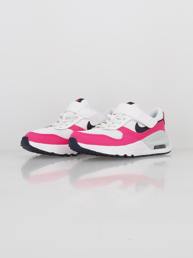 Air max baskets system blanc/rose fille - Nike