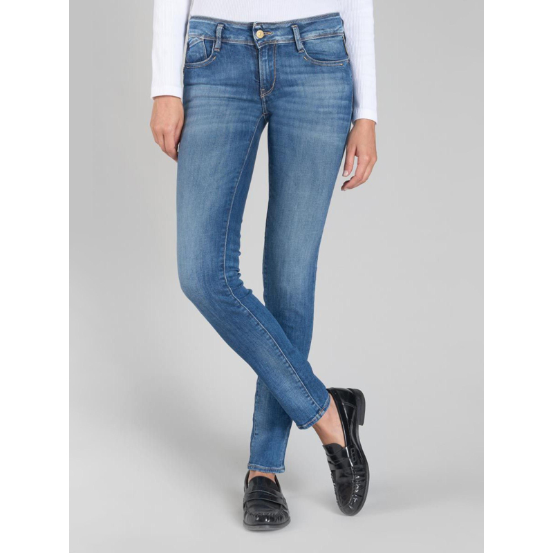 Jean taille mi-haute slim bleu femme - Le Temps Des Cerises