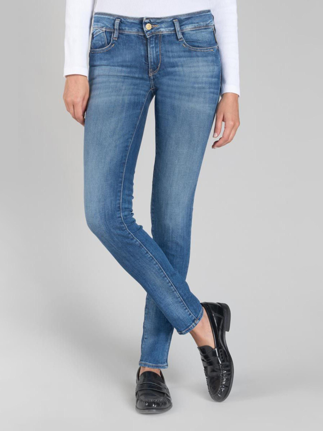 Jean taille mi-haute slim bleu femme - Le Temps Des Cerises