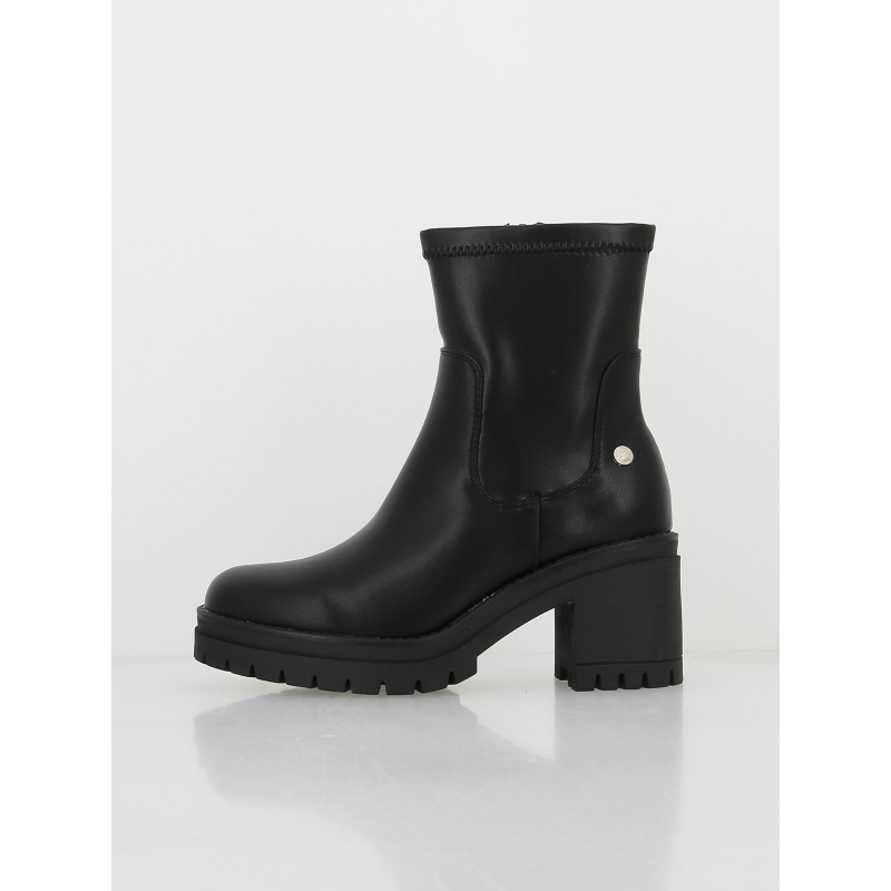 Boots à talon zippé uni noir femme - Xti