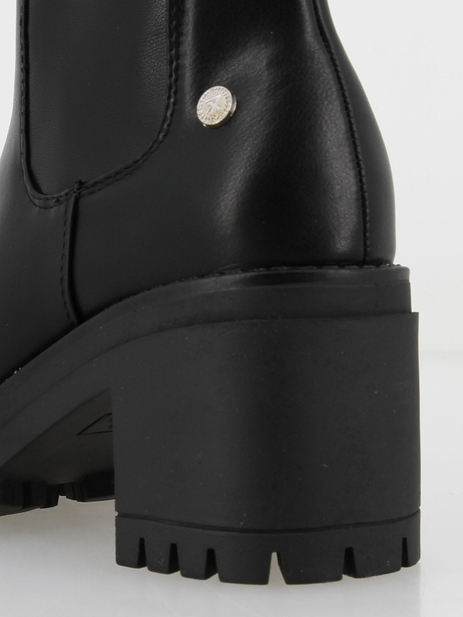 Boots à talon zippé uni noir femme - Xti