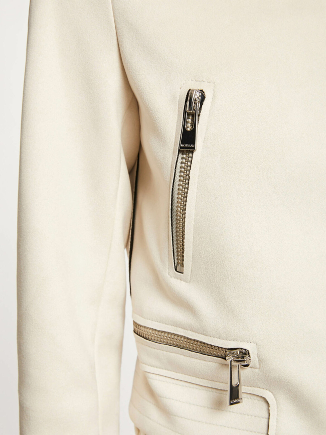 Veste légère suédine crop nuage beige femme - Morgan