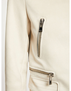 Veste légère suédine crop nuage beige femme - Morgan
