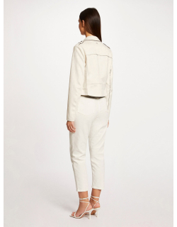 Veste légère suédine crop nuage beige femme - Morgan
