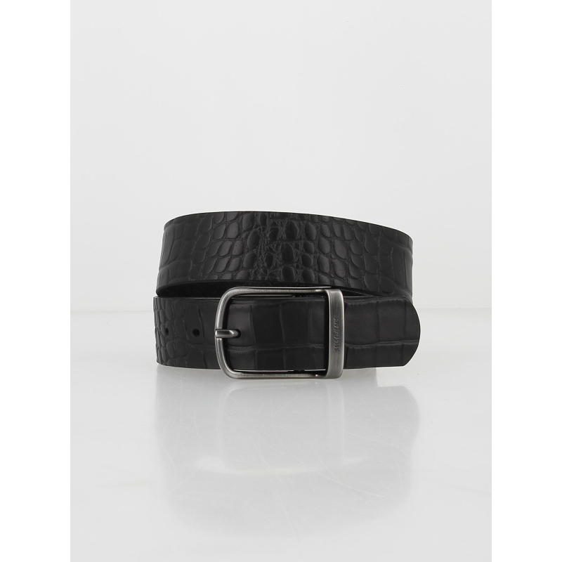 Ceinture texturée animal en cuir noir femme - Salsa Jeans