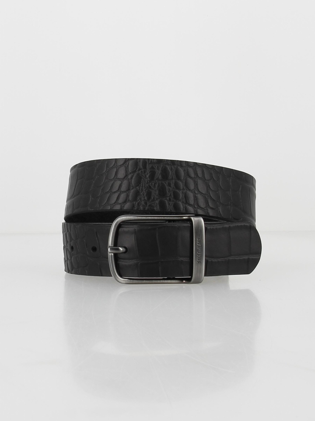 Ceinture texturée animal en cuir noir femme - Salsa Jeans