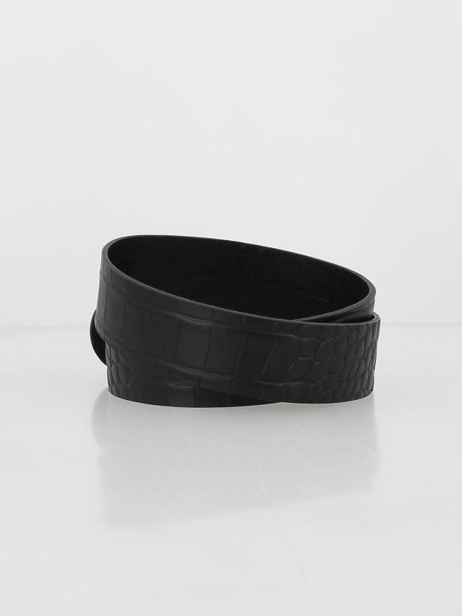 Ceinture texturée animal en cuir noir femme - Salsa Jeans