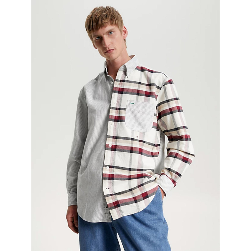 Chemise à rayures et carreaux global homme - Tommy Hilfiger