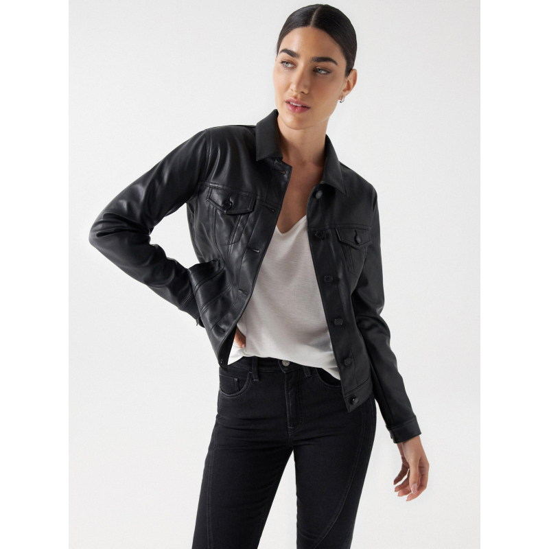 Veste trucker style vintage noir femme - Salsa Jeans