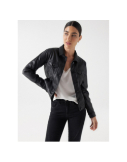 Veste trucker style vintage noir femme - Salsa Jeans