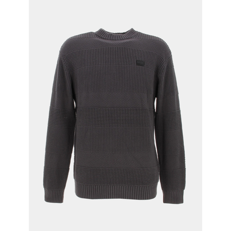 Pull regular effet rayures gris anthracite homme - G Star