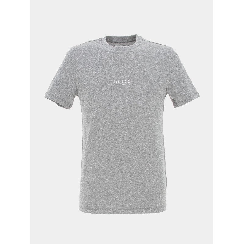 T-shirt aidy logo gris chiné homme - Guess