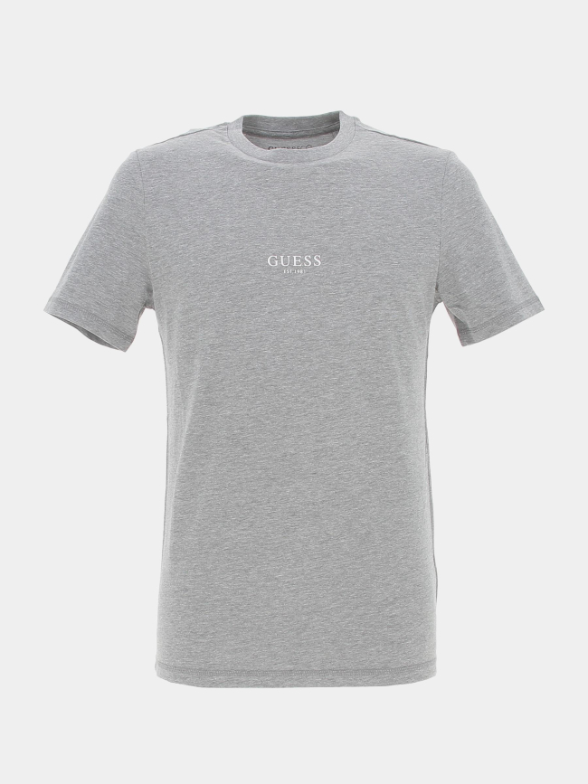 T-shirt aidy logo gris chiné homme - Guess