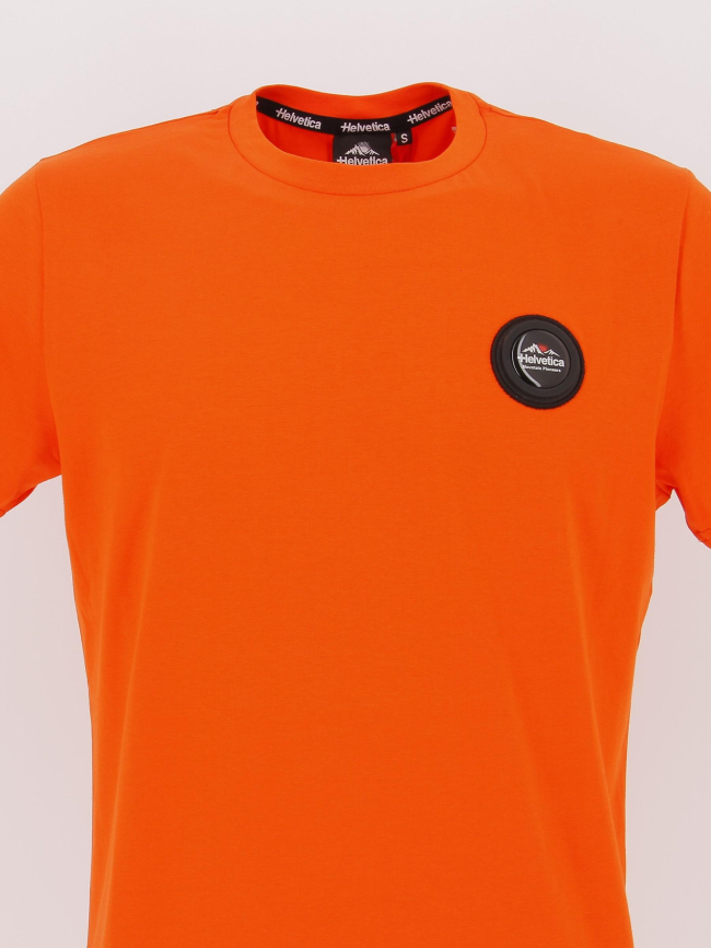 T-shirt ajaccio logo badge orange homme - Helvetica