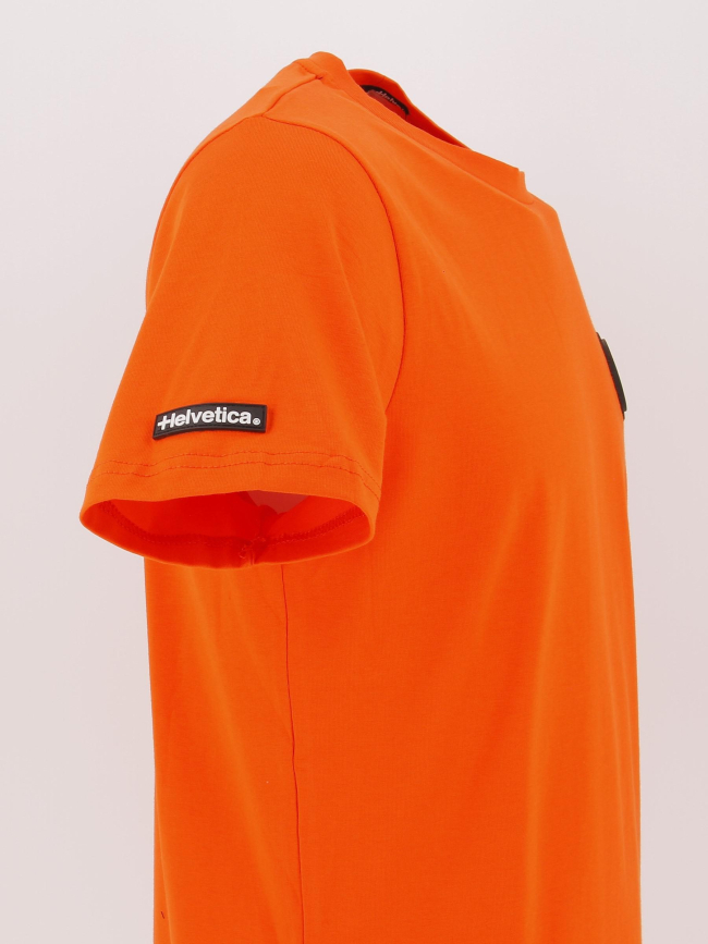 T-shirt ajaccio logo badge orange homme - Helvetica