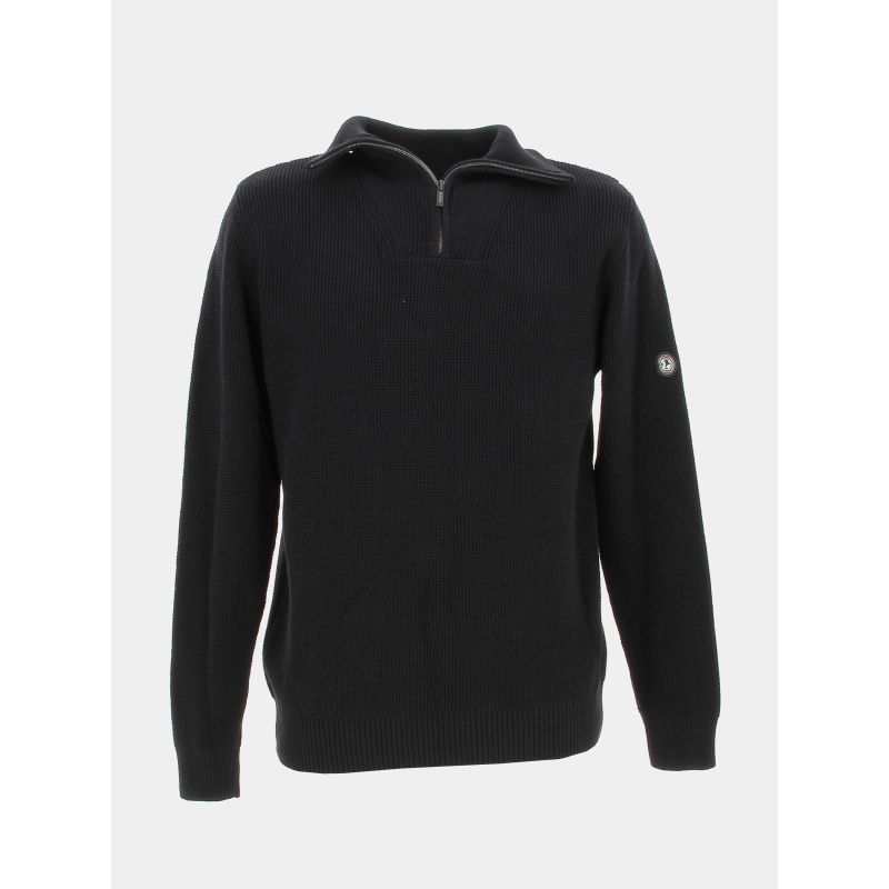 Pull texturé 1/4 zip classic noir homme - Benson & Cherry