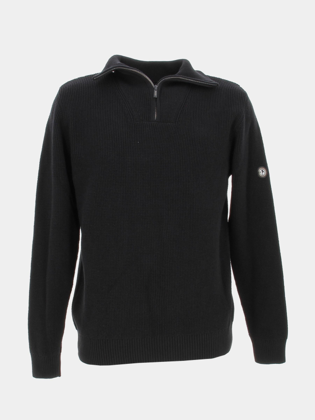 Pull texturé 1/4 zip classic noir homme - Benson & Cherry