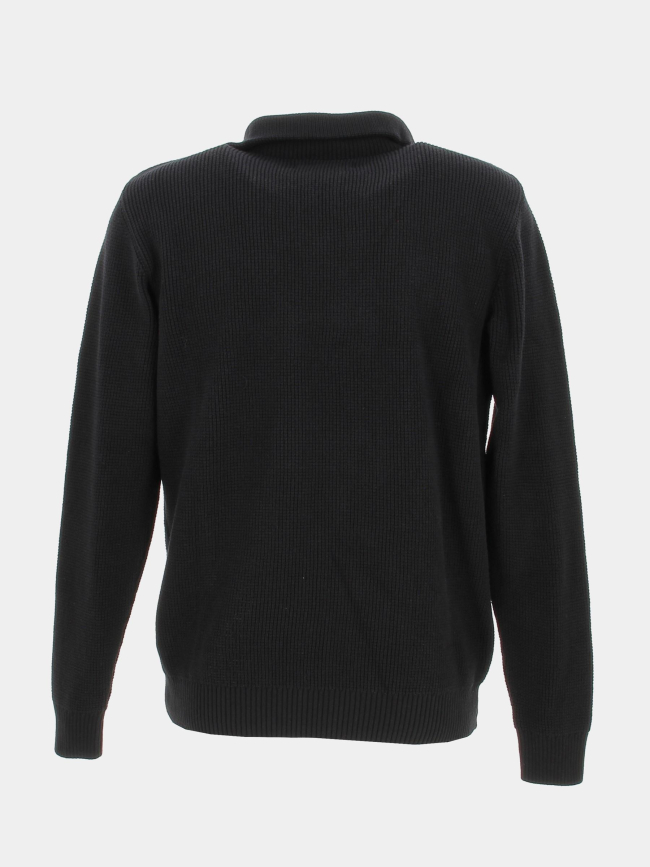 Pull texturé 1/4 zip classic noir homme - Benson & Cherry