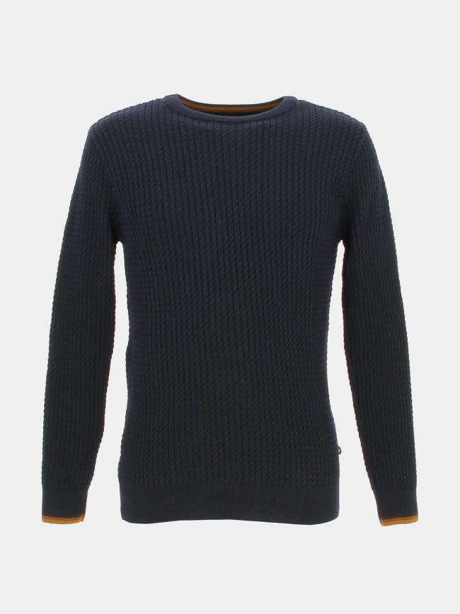 Pull texturé signature bleu marine homme - Benson & Cherry