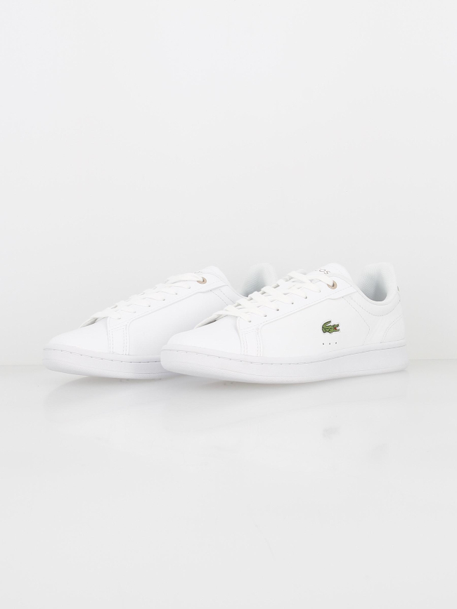 Baskets en cuir carnaby pro blanc beige femme - Lacoste