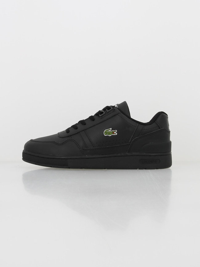 Baskets en cuir t-clip noir garçon - Lacoste