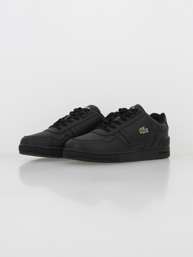 Baskets en cuir t-clip noir garçon - Lacoste