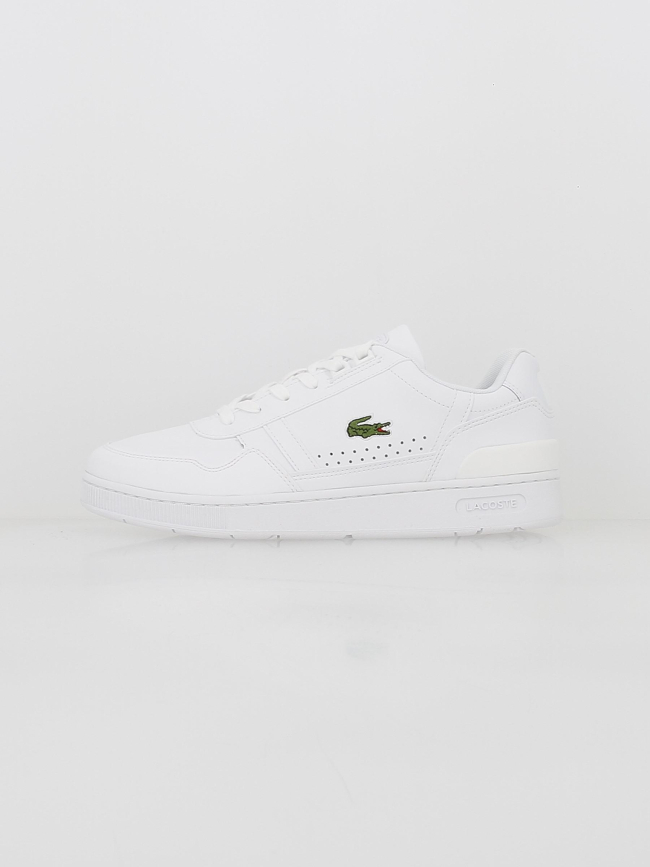 Baskets t-clip en cuir blanc homme - Lacoste