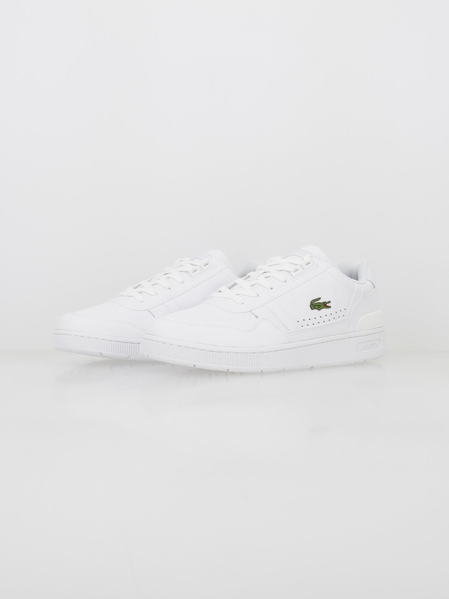 Baskets t-clip en cuir blanc homme - Lacoste