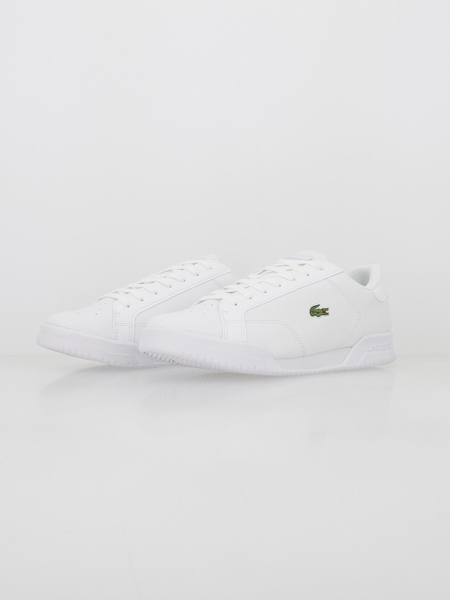 Baskets en cuir twin serve blanc homme - Lacoste