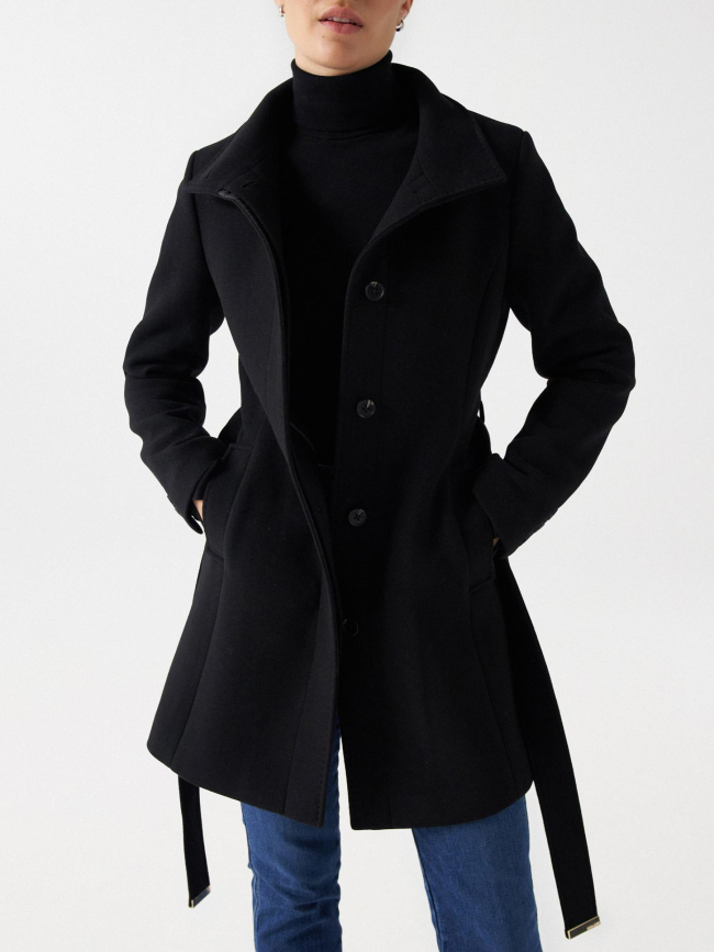 Manteau en laine basic noir femme - Salsa Jean