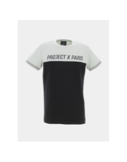 T-shirt bicolore logo signature noir vert homme - Project X Paris