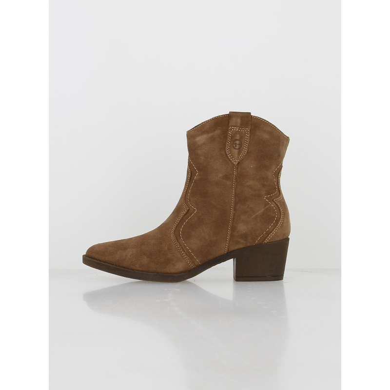 Bottines en cuir style vintage marron femme - Tamaris