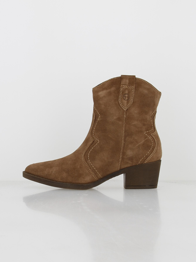 Bottines en cuir style vintage marron femme - Tamaris