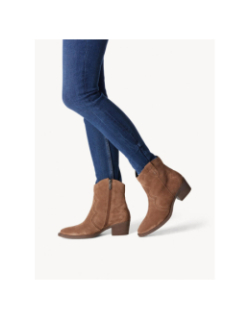 Bottines en cuir style vintage marron femme - Tamaris