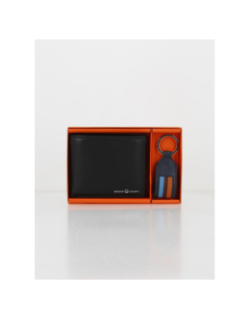 Coffret portefeuille porte-clef cuir noir homme - Benson & Cherry