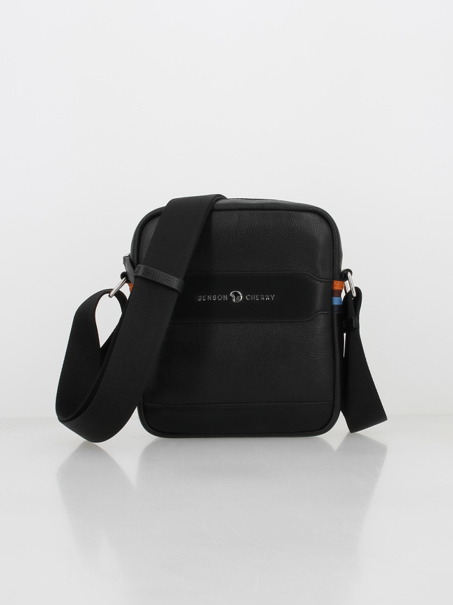 Sacoche bandoulière cuir nasaki noir homme - Benson & Cherry