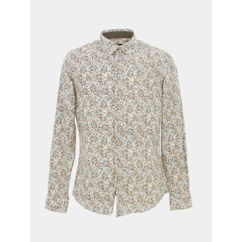 Chemise à fleurs lagantine kaki marron homme - Benson & Cherry