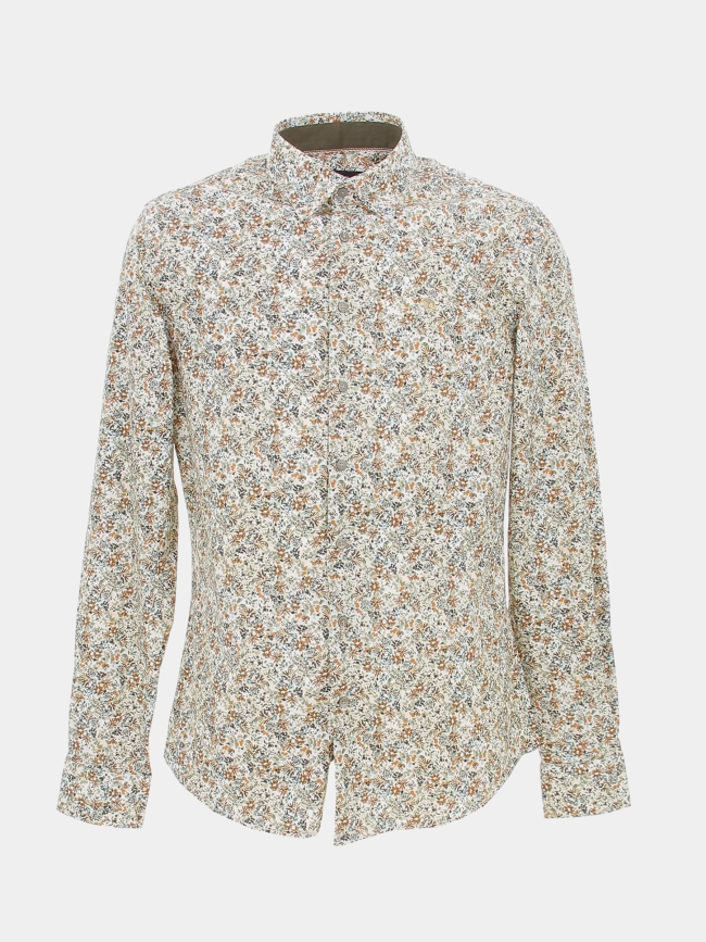 Chemise à fleurs lagantine kaki marron homme - Benson & Cherry