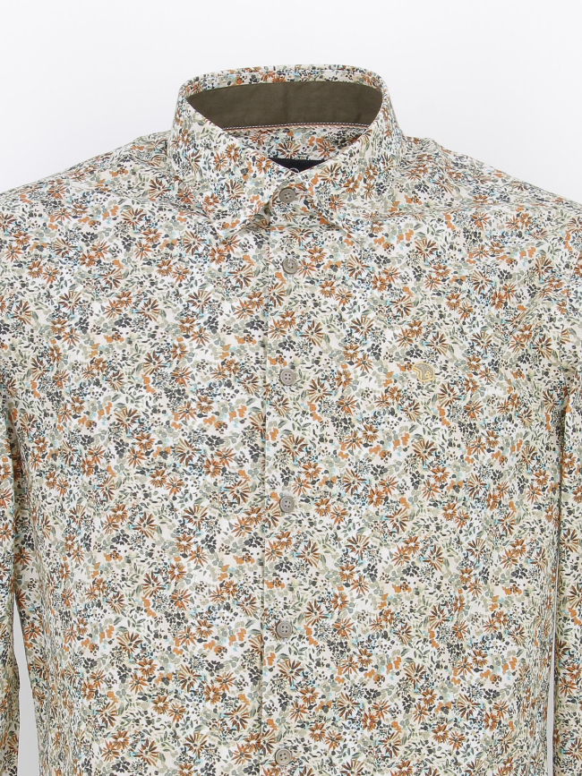 Chemise à fleurs lagantine kaki marron homme - Benson & Cherry