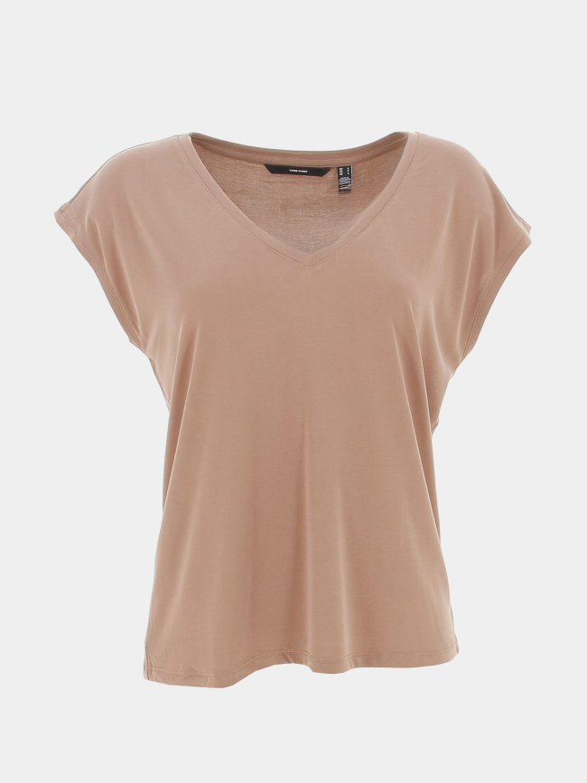 T-shirt col v filli marron femme - Vero Moda