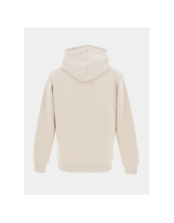 Sweat à capuche uni logo brodé beige homme - Project X Paris