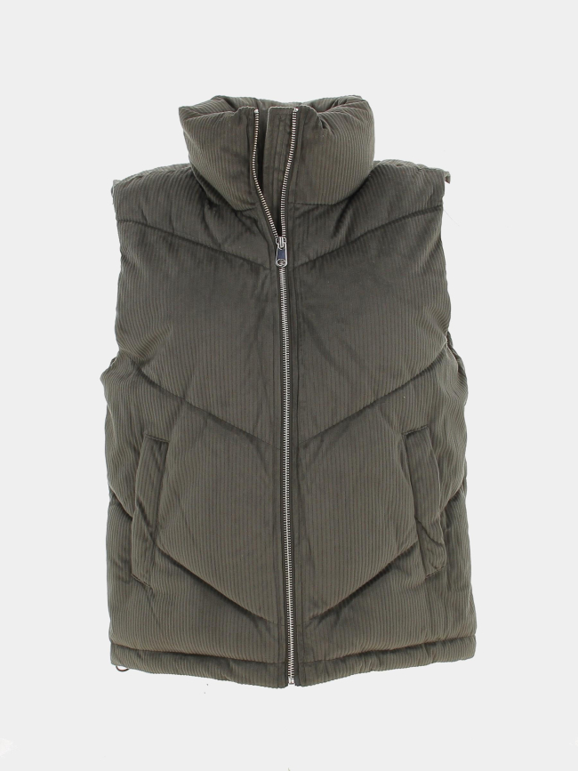 Doudoune sans manche velours debbie kaki femme - Vero Moda