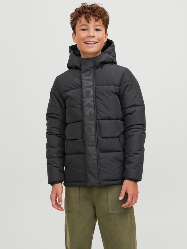 Doudoune à capuche speed noir garçon - Jack & Jones