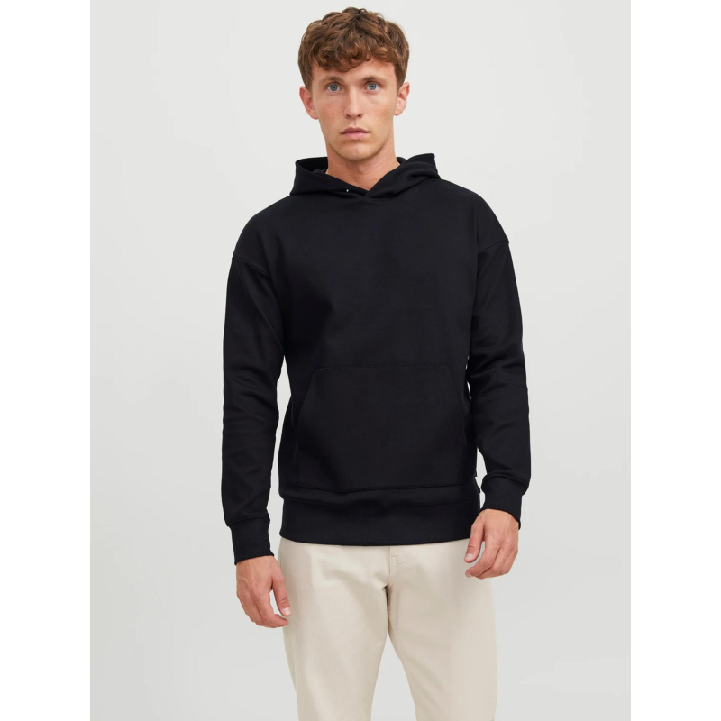 Sweat à capuche uni sanchez noir homme - Jack & Jones